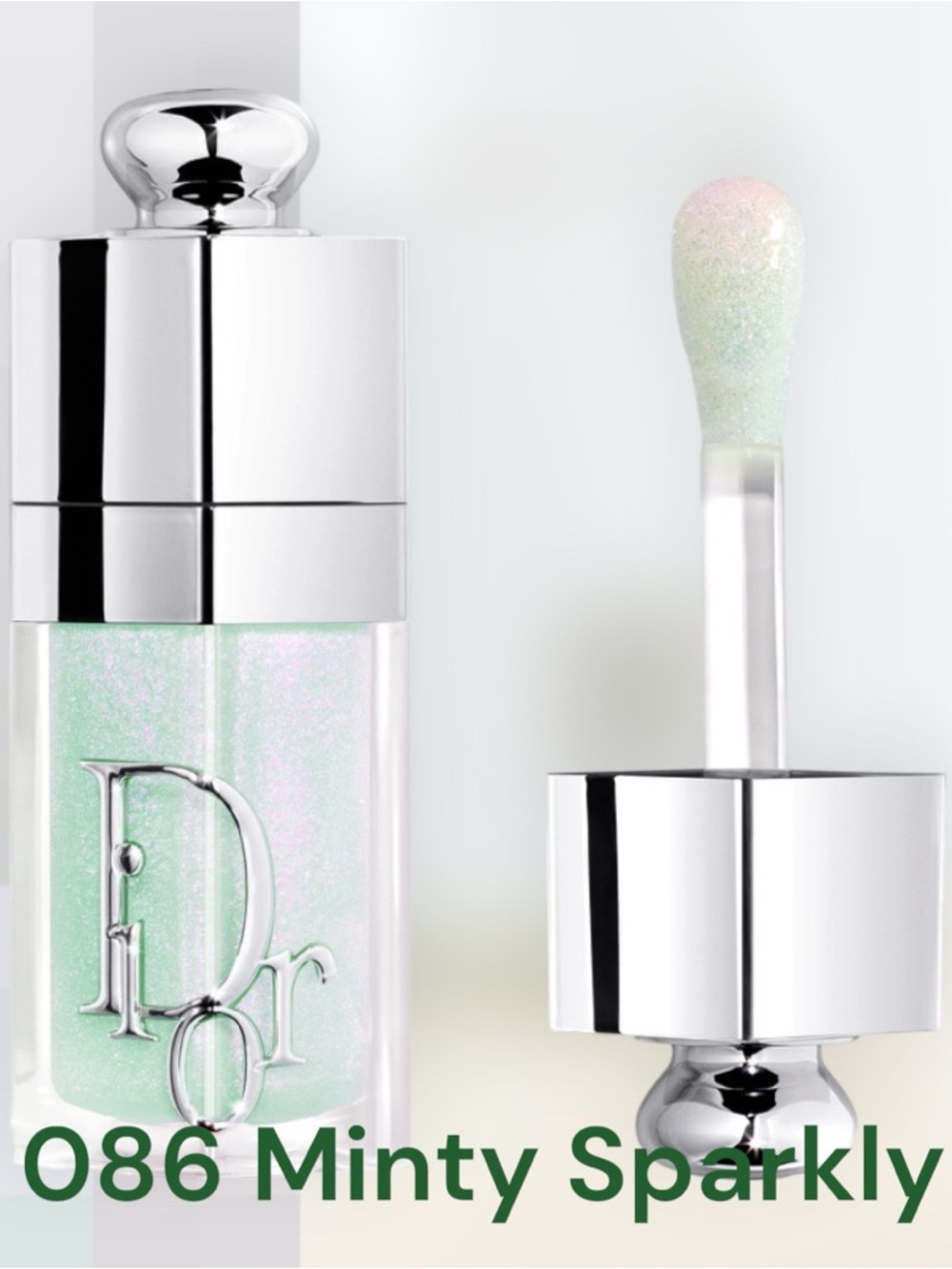 Dior Addict Lip Glow Oil - 086 Minty Sparkly - Ridescent Mint Shimmer Gloss NWOT